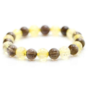 Bracelet perles Citrine & Quartz fumé | Véritables pierres fines 8mm