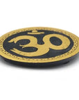 Porte-encens Om rond doré en pierre 10cm