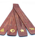 Porte-encens traditionnel d’Inde 25cm | Fait main en bois et laiton