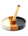 Porte-encens Palo Santo en céramique | Assiette tricolore