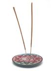 Porte-encens coloré rond en pierre Om 10cm