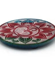 Porte-encens coloré rond en pierre Om 10cm
