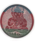 Porte-encens coloré rond en pierre Ganesh 10cm