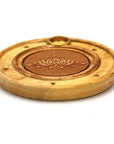 Porte-encens rond fleur de lotus 10cm en bois sculpté