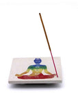 Porte-encens en roche de grès 10cm | 7 chakras