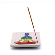 Porte-encens en roche de grès 10cm | 7 chakras