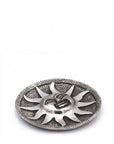 Porte-encens en métal blanc | Soleil antique 10cm
