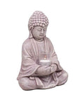 Statue bougeoir Bouddha 28cm | Photophore en ciment avec verre