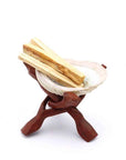 Support en bois 15cm pour coquille d'ormeau | Trépied Naturel fait-main
