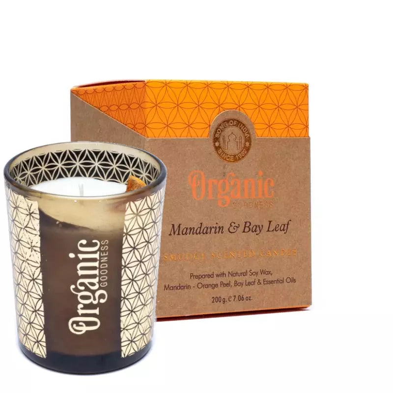 Bougie parfumée Mandarine & Laurier 200gr Organic Goodness