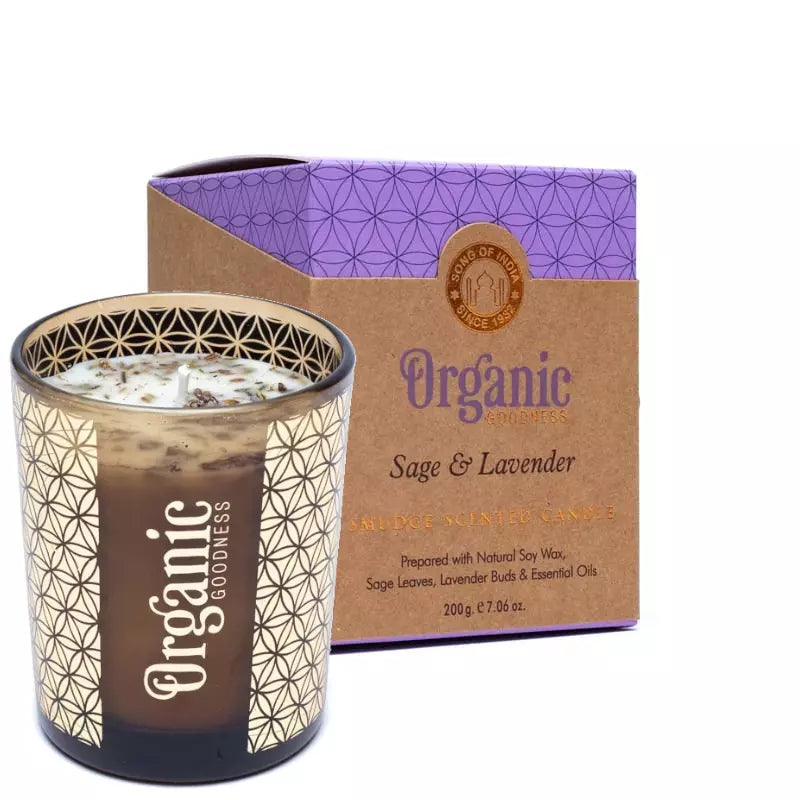 Bougie parfumée Sauge &amp; Lavande 200gr Organic Goodness