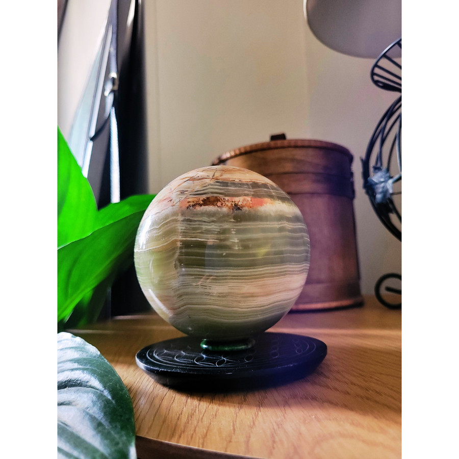 Sphère en Onyx marbre (Aragonite)