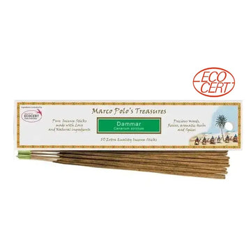 Encens BIO Marco polo's treasures Dammar [PACK XL] 15 bâtonnets | Certifié ECOCERT