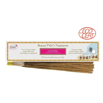 Encens BIO Marco polo's treasures Lavande 10 bâtonnets | Certifié ECOCERT