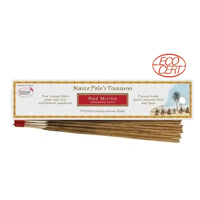 Encens BIO Marco polo's treasures Myrrhe rouge [PACK XL] 15 bâtonnets | Certifié ECOCERT