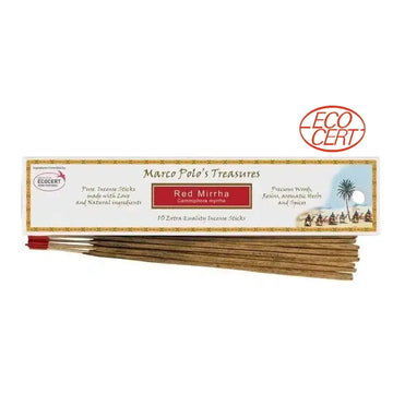 Encens BIO Marco polo's treasures Myrrhe rouge [PACK XL] 15 bâtonnets | Certifié ECOCERT