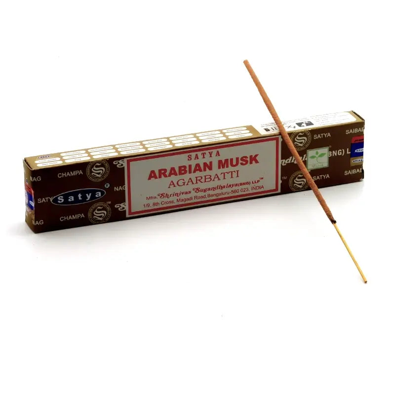 Encens Musc Arabe 15g Satya Sai Baba | Bâtonnets d'encens Indien naturels