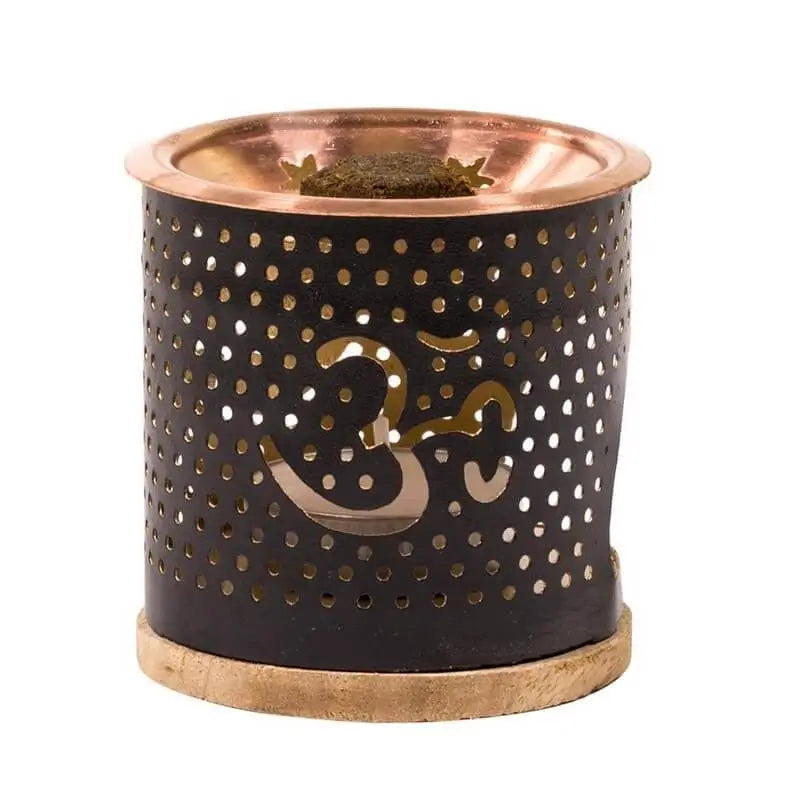 Porte-encens bougeoir Aromafume symbole Om | Pour encens en briques