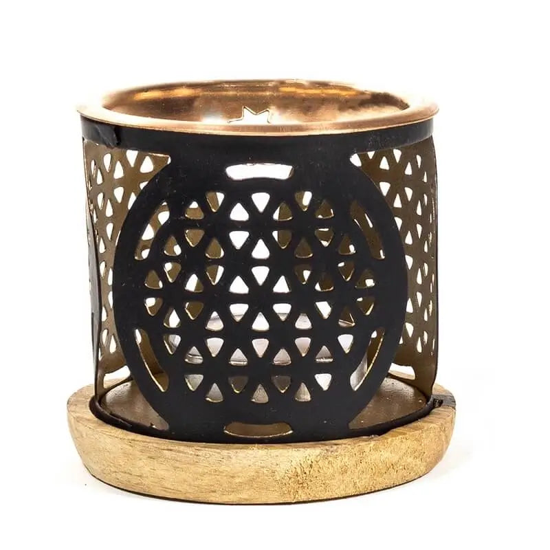 Porte-encens bougeoir Aromafume Fleur de Vie | Pour encens en briques