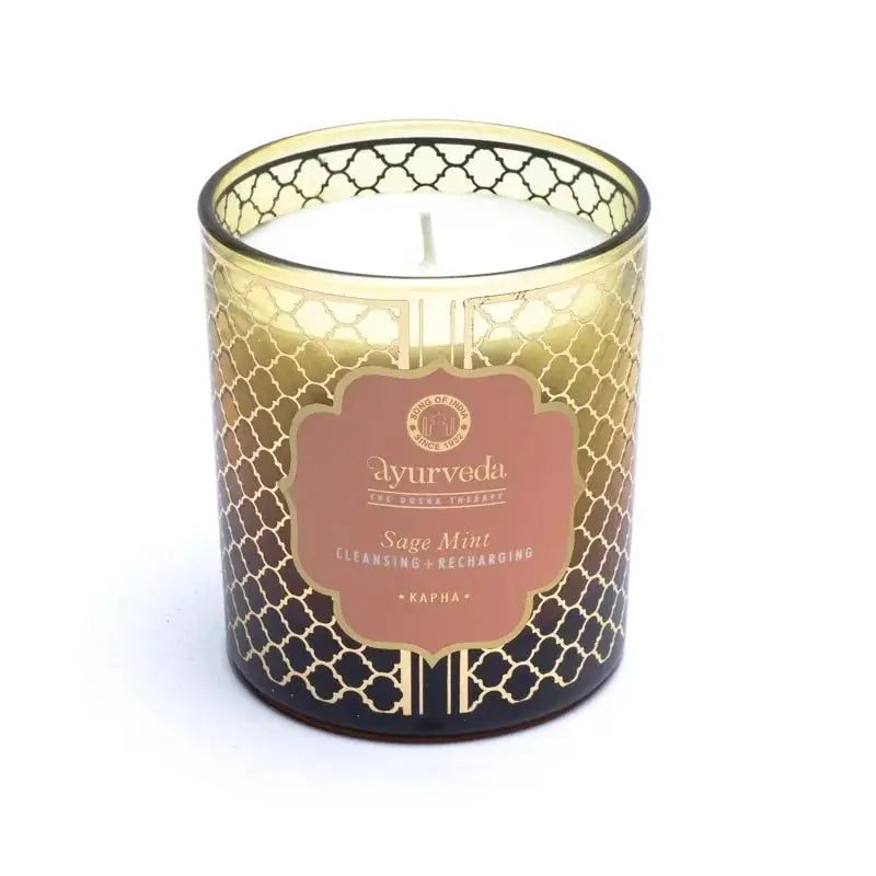 Bougie parfumée Sauge &amp; Menthe 200gr Organic Goodness | Ayurveda Kapha