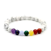 Bracelet Howlite 7 chakras pierres naturelles fait-main en France