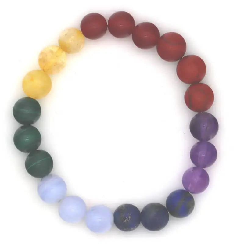 Bracelet 7 chakras pierres naturelles fait-main en France