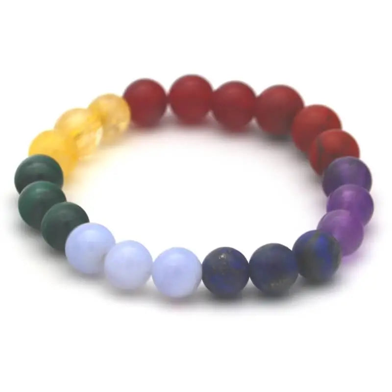 Bracelet 7 chakras pierres naturelles fait-main en France