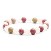 Bracelet perles Quartz rose & Rhodochrosite | Véritables pierres fines 8mm