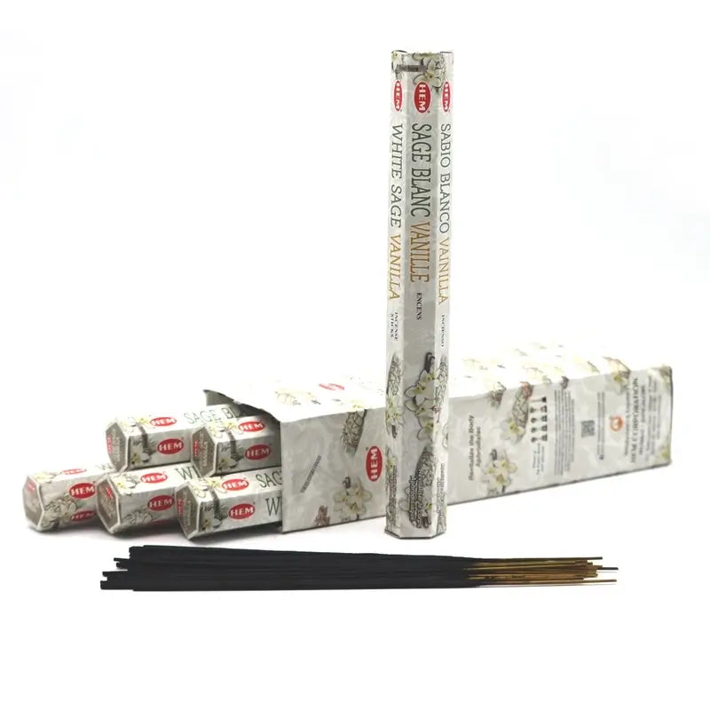 Encens HEM Sauge blanche Vanille 20gr