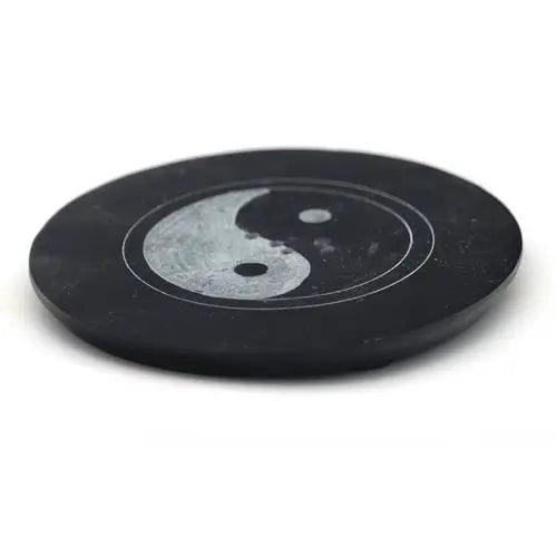 Porte-encens Yin&Yang rond en pierre 10cm
