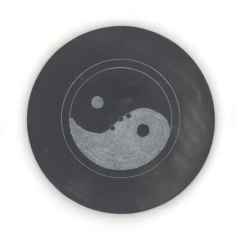 Porte-encens Yin&Yang rond en pierre 10cm