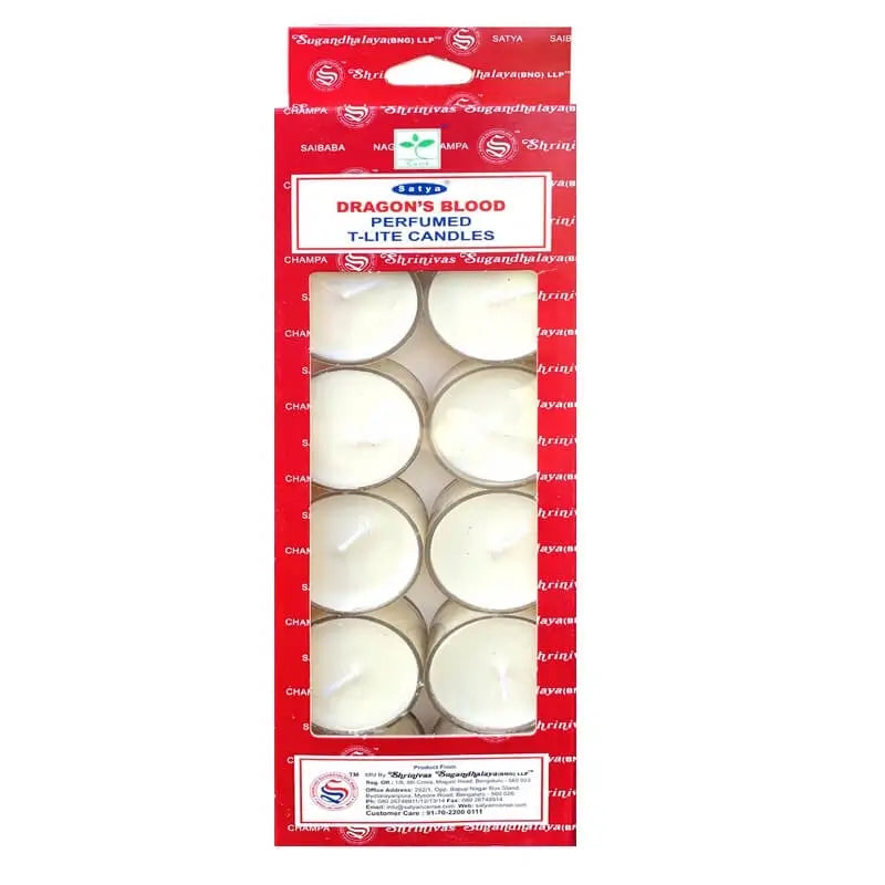 Bougies parfumées Satya Sang de dragon | 12 bougies chauffe-plat naturelles
