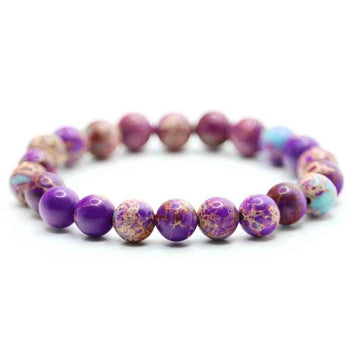 Bracelet perles Jaspe Imperial violet | Véritables pierres fines 8mm