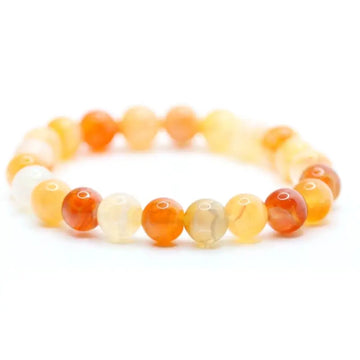 Bracelet perles Agate veine de dragon orange | Véritables pierres fines 8mm