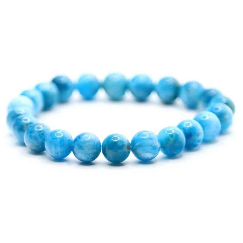 Bracelet perles Apatite bleue naturelle | Véritables pierres fines 8mm