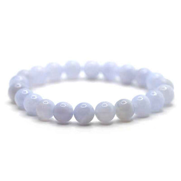 Bracelet perles Calcédoine naturelle | Véritables pierres fines 8mm