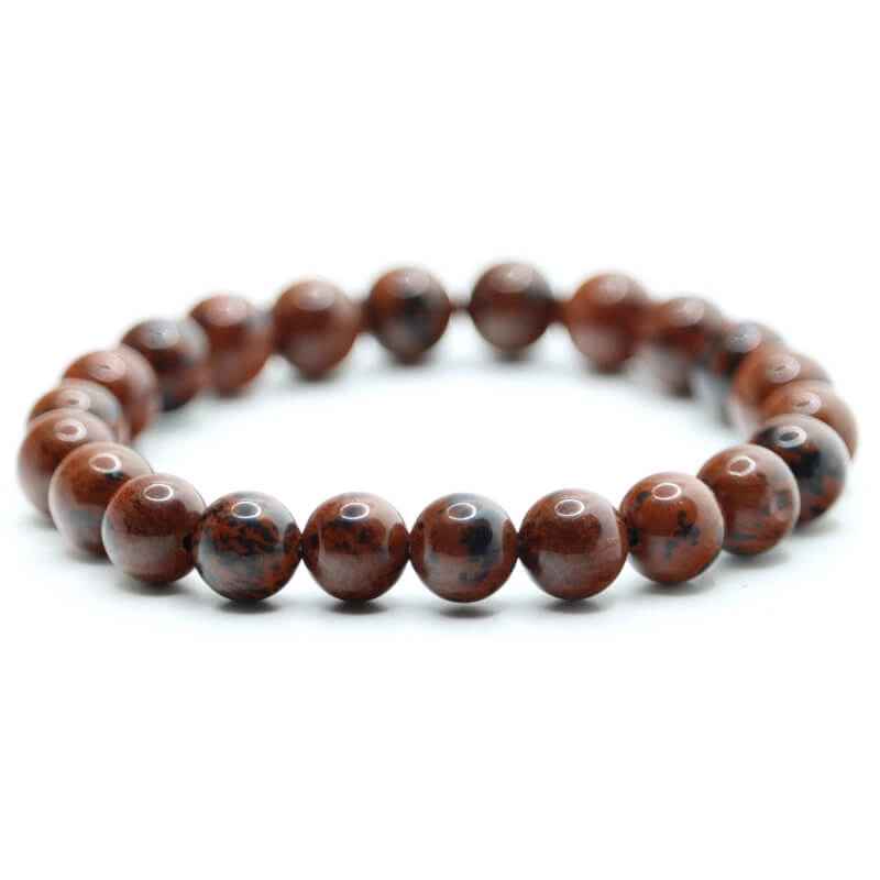 Bracelet perles Obsidienne mahagony naturelle | Véritables pierres fines 8mm