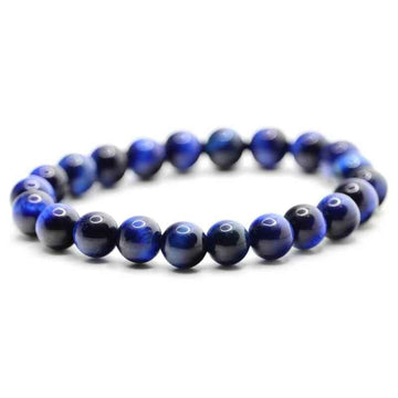 Bracelet perles Oeil de tigre bleu | Véritables pierres fines 8mm