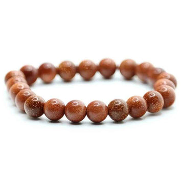 Bracelet perles pierre dorée brune | Véritables pierres fines 8mm