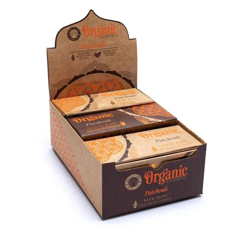 Encens backflow Patchouli Organic Goodness | 12 cônes à refoulement