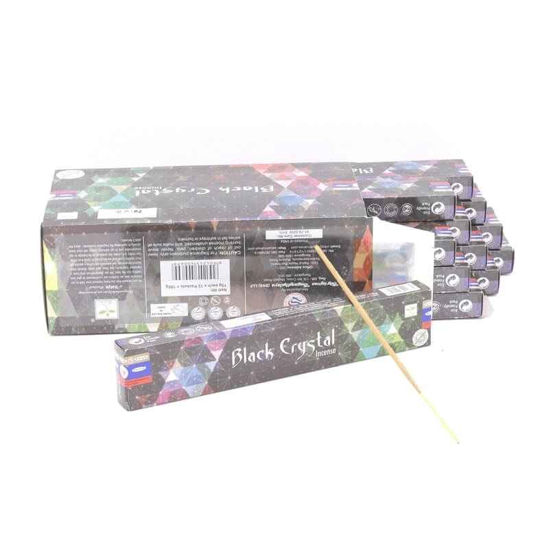 Encens Black Crystal 15g Satya Sai Baba | Bâtonnets d'encens Indien naturels