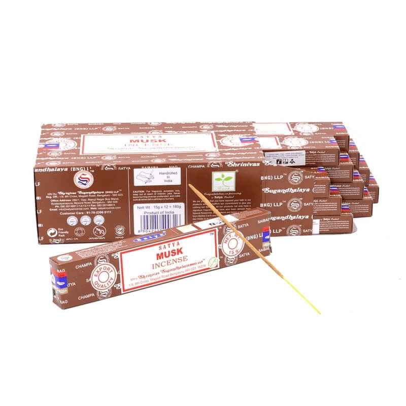 Encens Musc 15g Satya Sai Baba | Bâtonnets d'encens Indien naturels