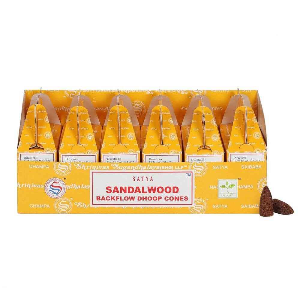 Encens Satya Bois de Santal cônes backflow à refoulement | 24 cônes à reflux