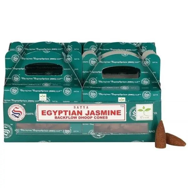 Encens Satya Jasmin Egyptien cônes backflow à refoulement | 24 cônes à reflux