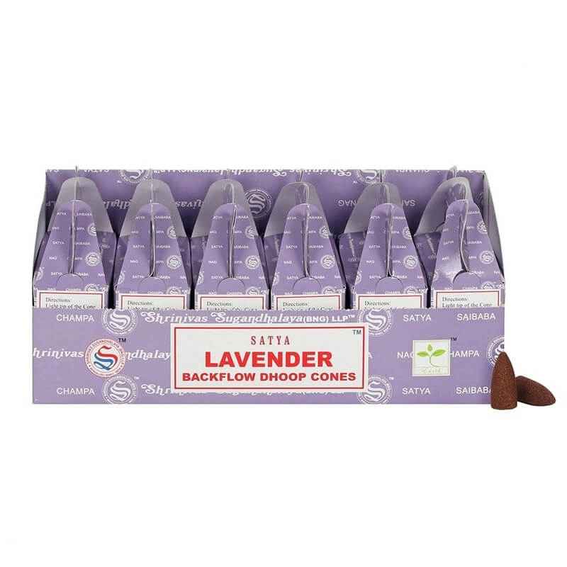 Encens Satya Lavande cônes backflow à refoulement | 24 cônes à reflux