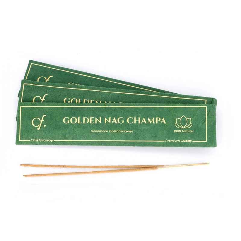 Encens traditionnel Tibetain Golden Nag Champa Chill faraway | 15 bâtonnets