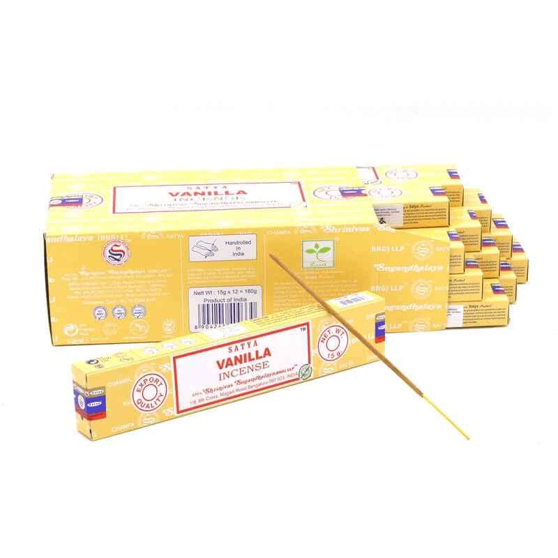 Encens Vanille 15g Satya Sai Baba | Bâtonnets d'encens Indien naturels