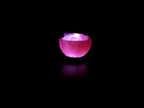 Lampe de sel de l’Himalaya rose Bol USB 1kg | Aux 7 couleurs des chakras