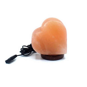 Lampe de sel de l’Himalaya rose Coeur USB 1kg | Aux 7 couleurs des chakras