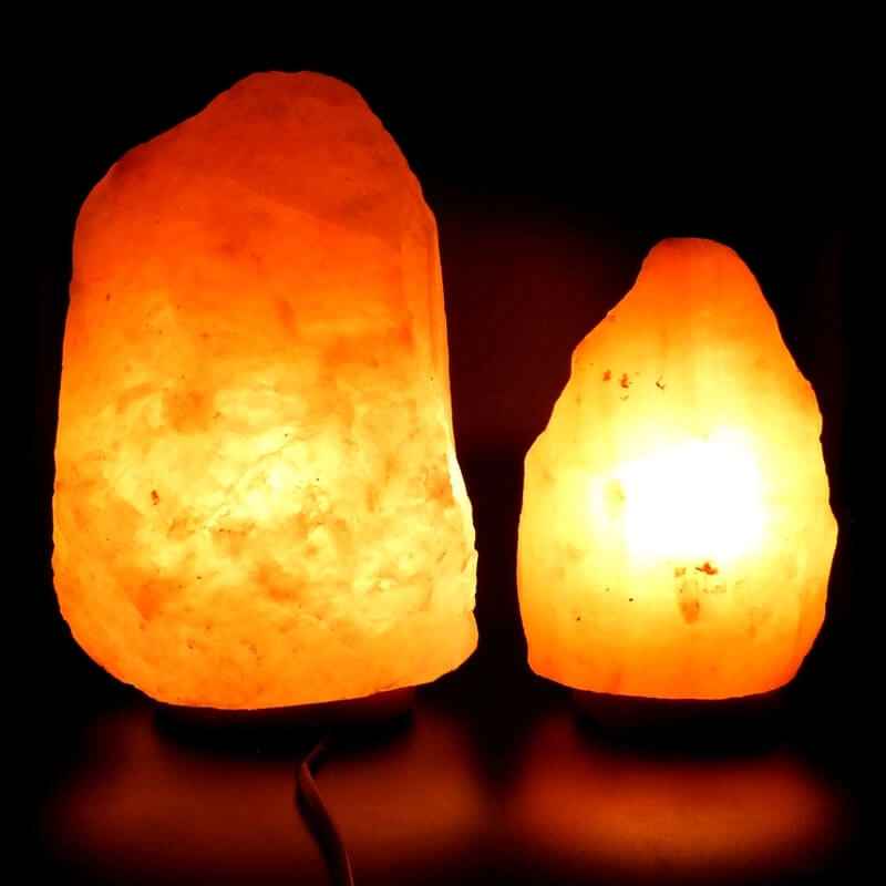 Lampe de sel de l'Himalaya rose forme naturelle brute | Taillée à la main